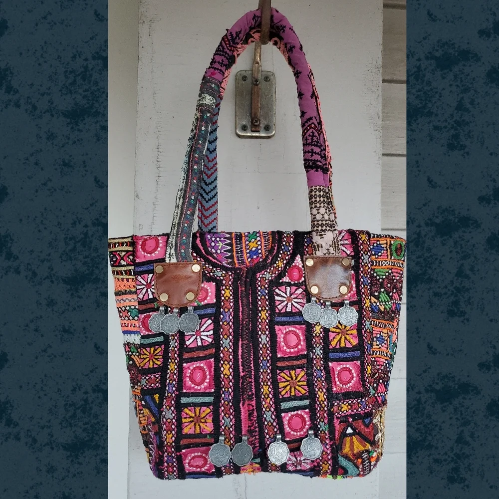 artisan banjara Zari Ethnic handmade Embroidered Repurposed Patchwork bag